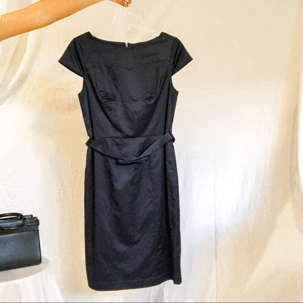 Adrianna Papell navy bow dress
